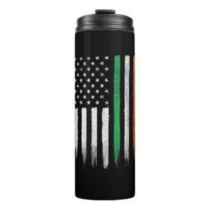 Patriotic Irish American Flag Ireland Thermosbecher