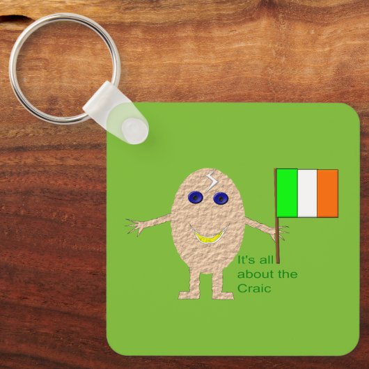 Patriotic Irish Egg Custom Schlüsselanhänger (Vorderseite)