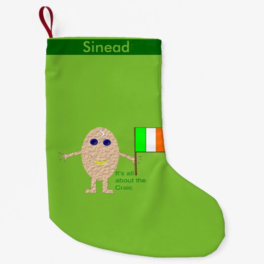 Patriotic Irish Egg Custom Strumpf Kleiner Weihnachtsstrumpf (Vorderseite)