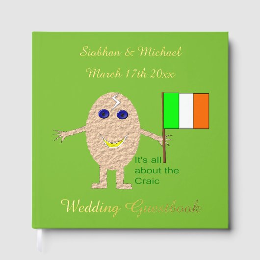 Patriotic Irish Egg Custom Wedding Gästebuch (Vorderseite)