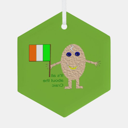 Patriotic Irish Egg Ornament Aus Glas (Rückseite)