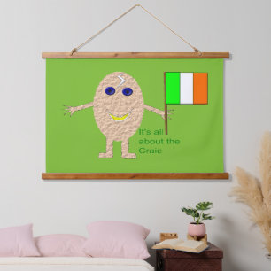 Patriotic Irish Egg Wandteppich Mit Holzrahmen