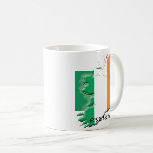 Patriotic IRISH FLAG Gott segne Irland Kaffeetasse (VorderseiteRechts)