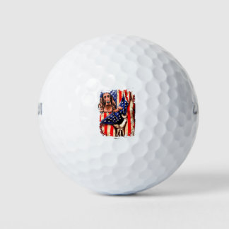 Patriotic Irish Setter American Flag Dog Golfball