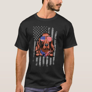 Patriotic Irish Setter Dog American Flag 4. Ju T-Shirt