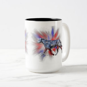 Patriotic Irish Wolfhound Red White & Blue Zweifarbige Tasse