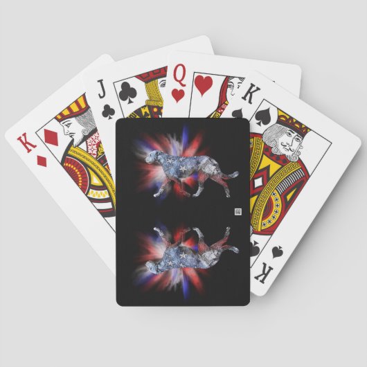 Patriotic Irish Wolfhound Red White und Blue Spielkarten (Rückseite)