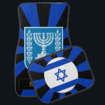 Patriotic Israel Car Floor Mat und israelische Fla Autofußmatte<br><div class="desc">Car Floor Mats: Retro Israel,  Menorah & Israel Flaggen Matten Set mit mit Monogramm Namen / Familie - Liebe mein Land,  Sommerurlaub,  Vatertag / Sportfans</div>