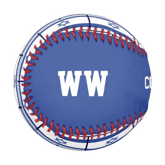 Patriotic ISRAEL Custom Scripting FLAG Baseball (Vorderseite Links)