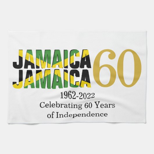 Patriotic JAMAICA 60 Jahre Unabhängigkeit Geschirrtuch (Horizontal)