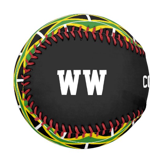 Patriotic JAMAICA Custom Scripting FLAG Baseball (Vorderseite Links)