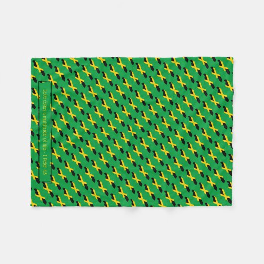 Patriotic JAMAICA FLAG Anpassbare GRÜNE Fleecedecke (Vorderseite (Horizontal))
