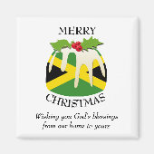 Patriotic JAMAICA FLAG Christmas Pudding Magnet (Vorne)