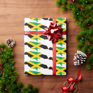 Patriotic JAMAICA Flag MAP-Kontur Geschenkpapier