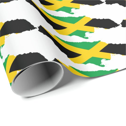 Patriotic JAMAICA Flag MAP-Kontur Geschenkpapier (Rolleneckpunkt)