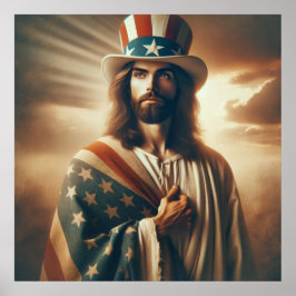 Patriotic Jesus American Christlich Bibel Art Post Poster