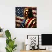 Patriotic Jesus American Christlich Bibel Art Post Poster (Heimbüro)