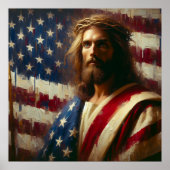 Patriotic Jesus American Christlich Bibel Art Post Poster (Vorne)