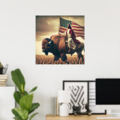 Patriotic Jesus American Christlich Bibelkunst Poster (Heimbüro)