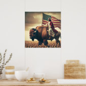 Patriotic Jesus American Christlich Bibelkunst Poster (Küche)