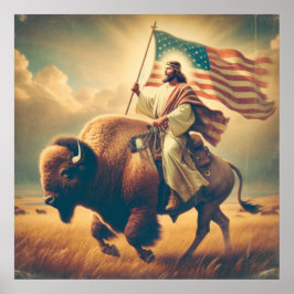 Patriotic Jesus American Christlich Bibelkunst Poster