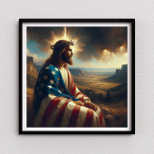 Patriotic Jesus American Christlich Bibelkunst Poster