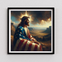 Patriotic Jesus American Christlich Bibelkunst