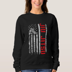 Patriotic Jiu Jitsu American Flag Brasilianischer  Sweatshirt