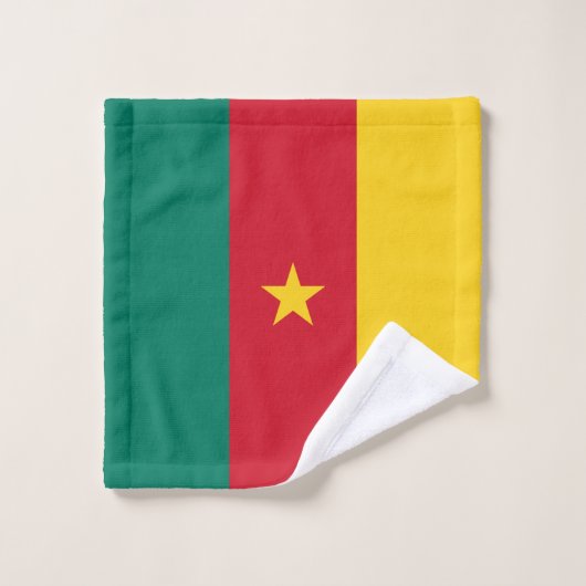 Patriotic Kamerun Flag Badhandtuch Set (Waschlappen)