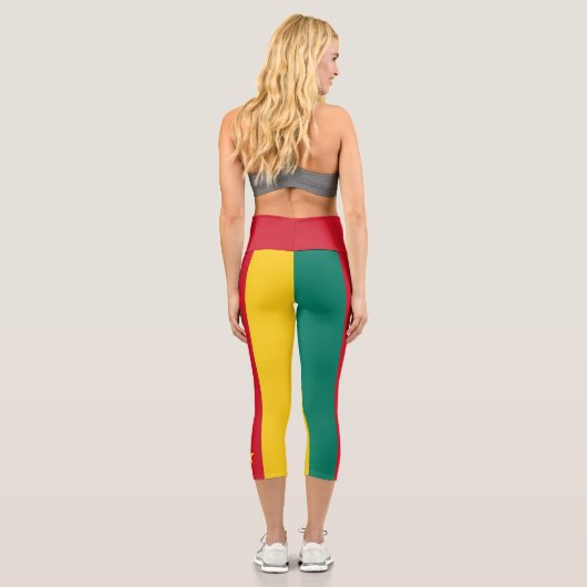 Patriotic Kamerun Flag Capri Leggings (Rückseite)