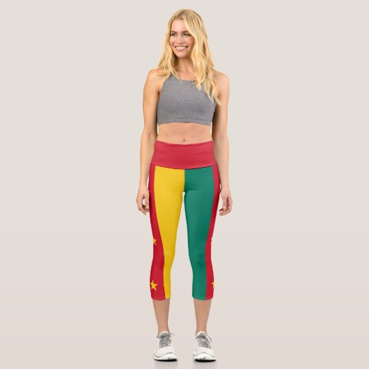 Patriotic Kamerun Flag Capri Leggings (Vorderseite)