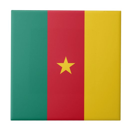Patriotic Kamerun Flag Fliese (Vorderseite)