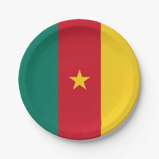 Patriotic Kamerun Flag Pappteller (Vorderseite)
