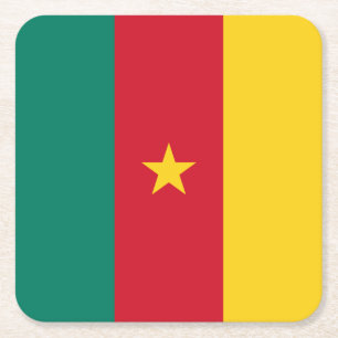 Patriotic Kamerun Flag Rechteckiger Pappuntersetzer