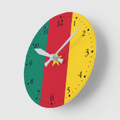 Patriotic Kamerun Flag Runde Wanduhr (Winkel)