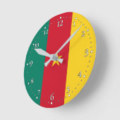 Patriotic Kamerun Flag Runde Wanduhr (Winkel)