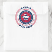 Patriotic Kansas Circle Design Aufkleber (Tasche)
