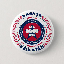 Patriotic Kansas Circle mit Staat Details Button