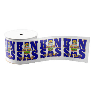 Patriotic Kansas Staatsflaggentypografie Ripsband
