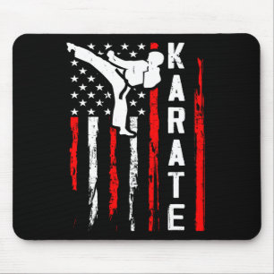 Patriotic Karate Martial Arts Us Flag Black Belt C Mousepad