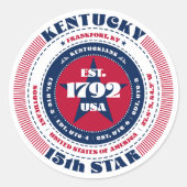 Patriotic Kentucky Circle Design Sticker (Vorderseite)