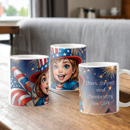 Patriotic Kid's 4. Juli Coffee Tasse