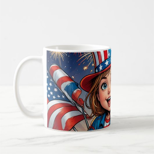 Patriotic Kid's 4. Juli Coffee Tasse (Links)