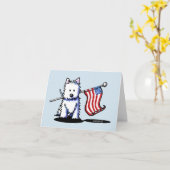 Patriotic KiniArt Westie USA Flag Karte (Gelbe Blume)