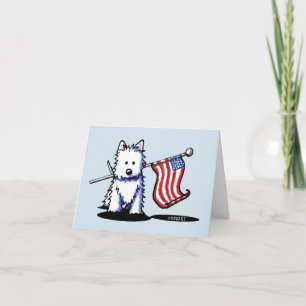 Patriotic KiniArt Westie USA Flag Karte