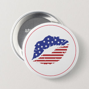 Patriotic Kiss Button Button
