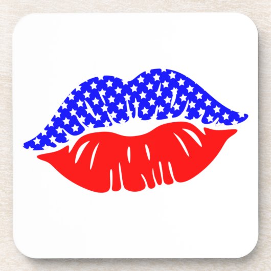 Patriotic Kiss Drink Untersetzer (Vorderseite)