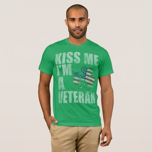 Patriotic Kiss Me Ich bin Veteran T-Shirt (Vorne ganz)