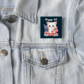Patriotic Kitten 4. Juli Happy 4. Custom Button (Beispiel)