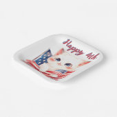 Patriotic Kitten 4. Juli Happy 4. Custom Pappteller (Gewinkelt)